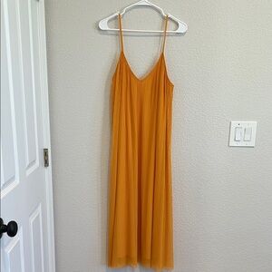 Zara Midi pleated spaghetti strap Dress, large